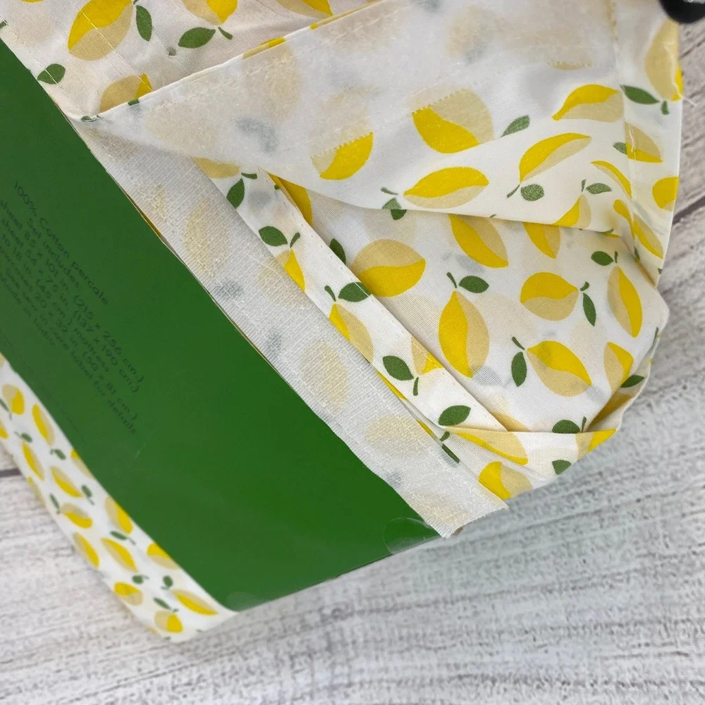 Kate Spade Lemon Print Full Sheet Set White Yellow Cotton Percale Crisp Bright